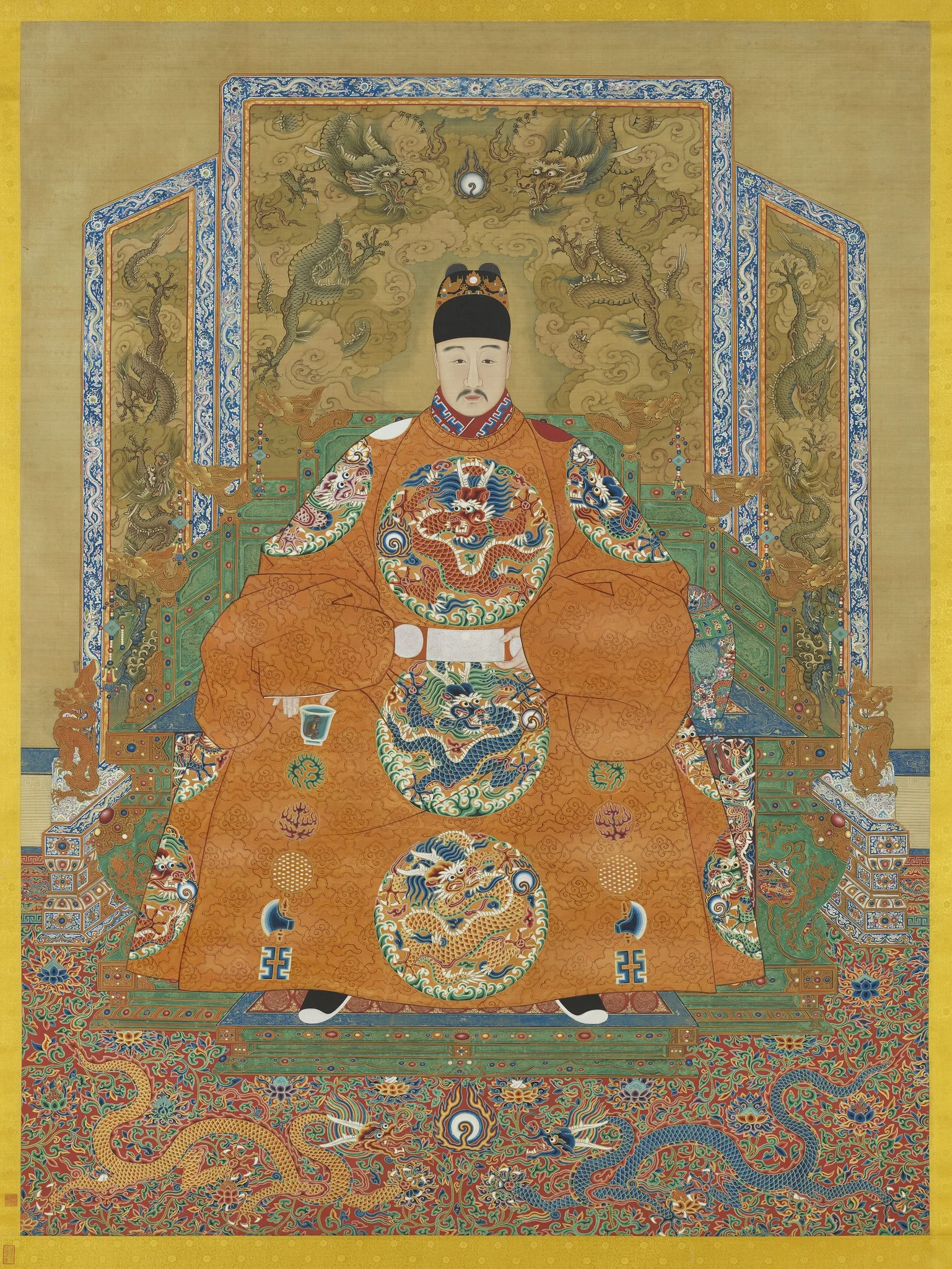 明穆宗坐像　軸, by Unknown, unspecified