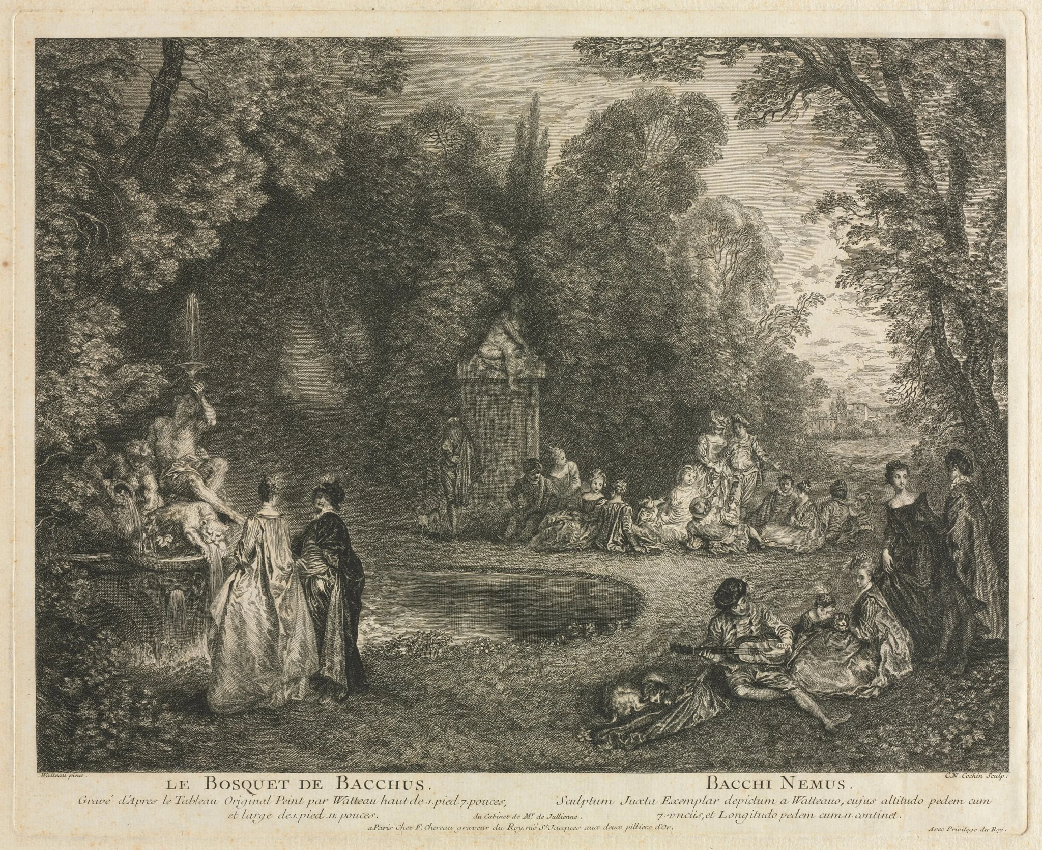Le Bosquet de Bacchus, by Charles-Nicolas Cochin, 1727