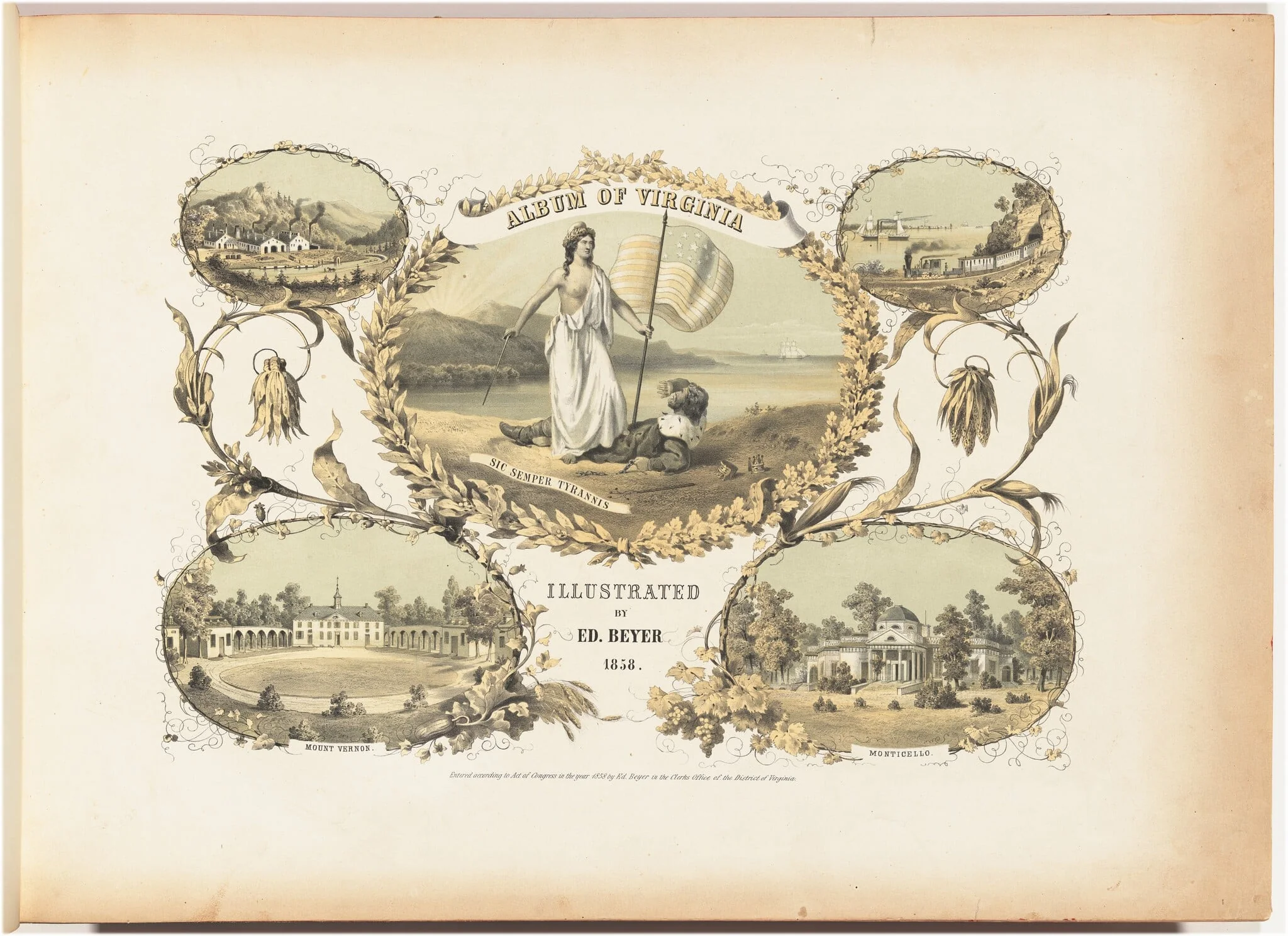 Title Page, by Edward Beyer, ink, 1858