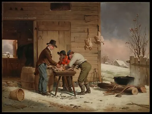 Preparing for Christmas (Plucking Turkeys)