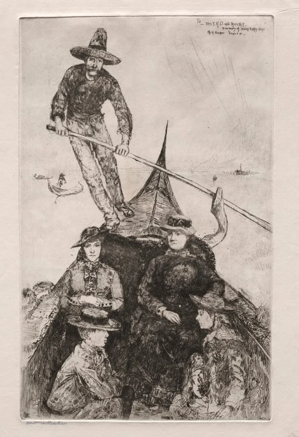 Etchings of Venice: Giovanni the Gondolier, by Otto Henry Bacher, 1881
