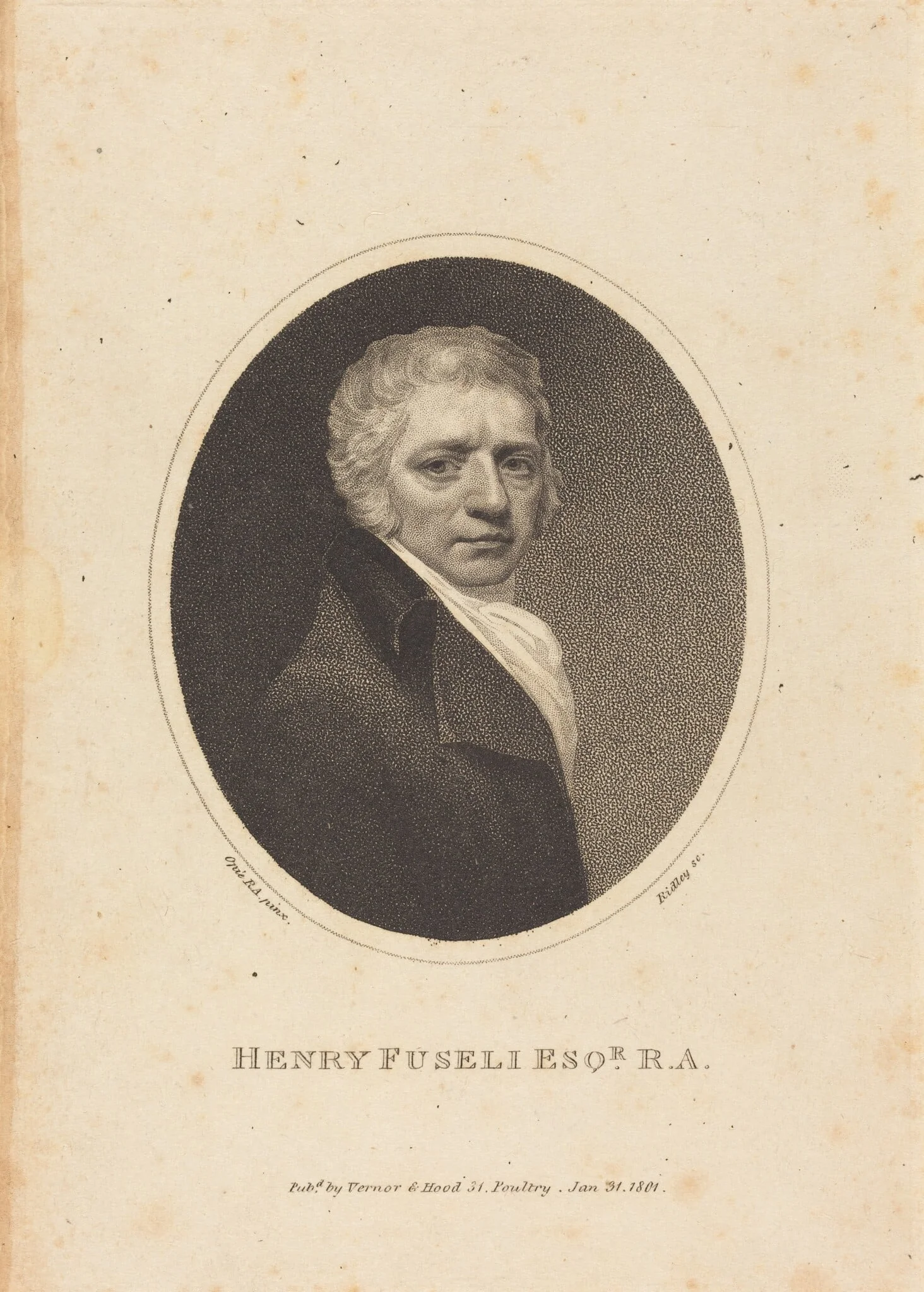 Henry Fuseli, by William Ridley, ink, 1801