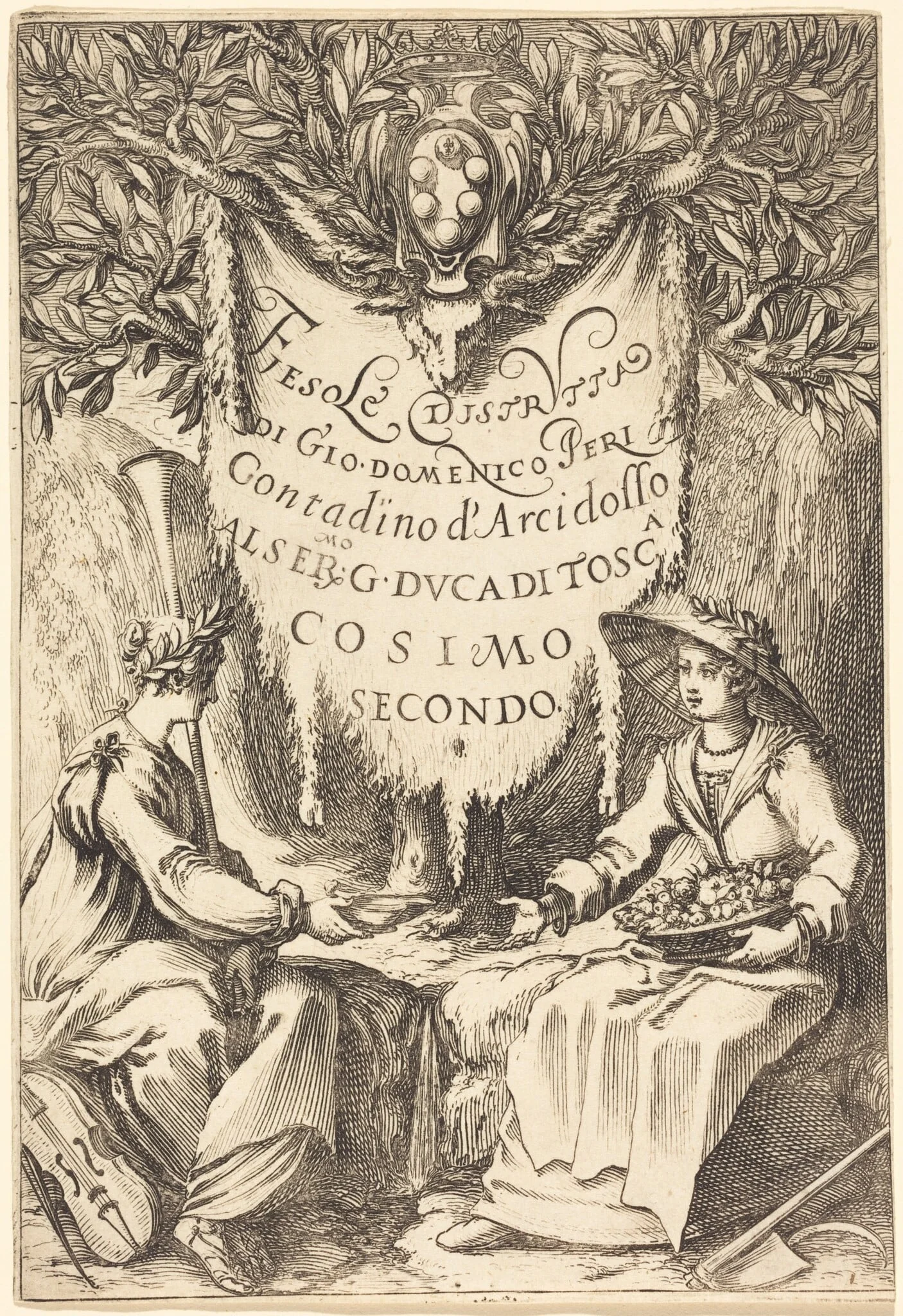 La belle jardinière, by Jacques Callot, ink, 1619
