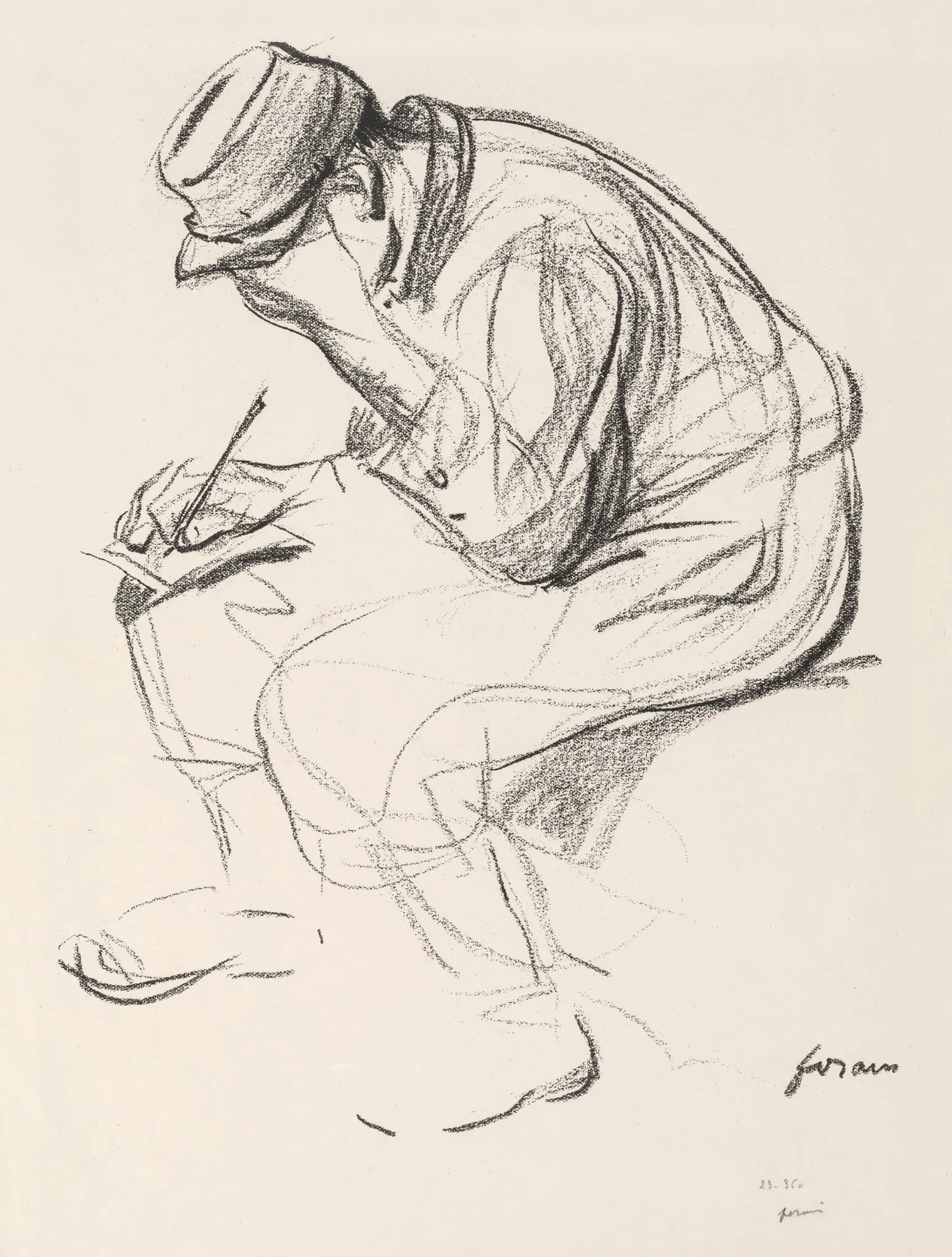 Prisoner of War Writing a Letter, by Jean-Louis Forain, 1914