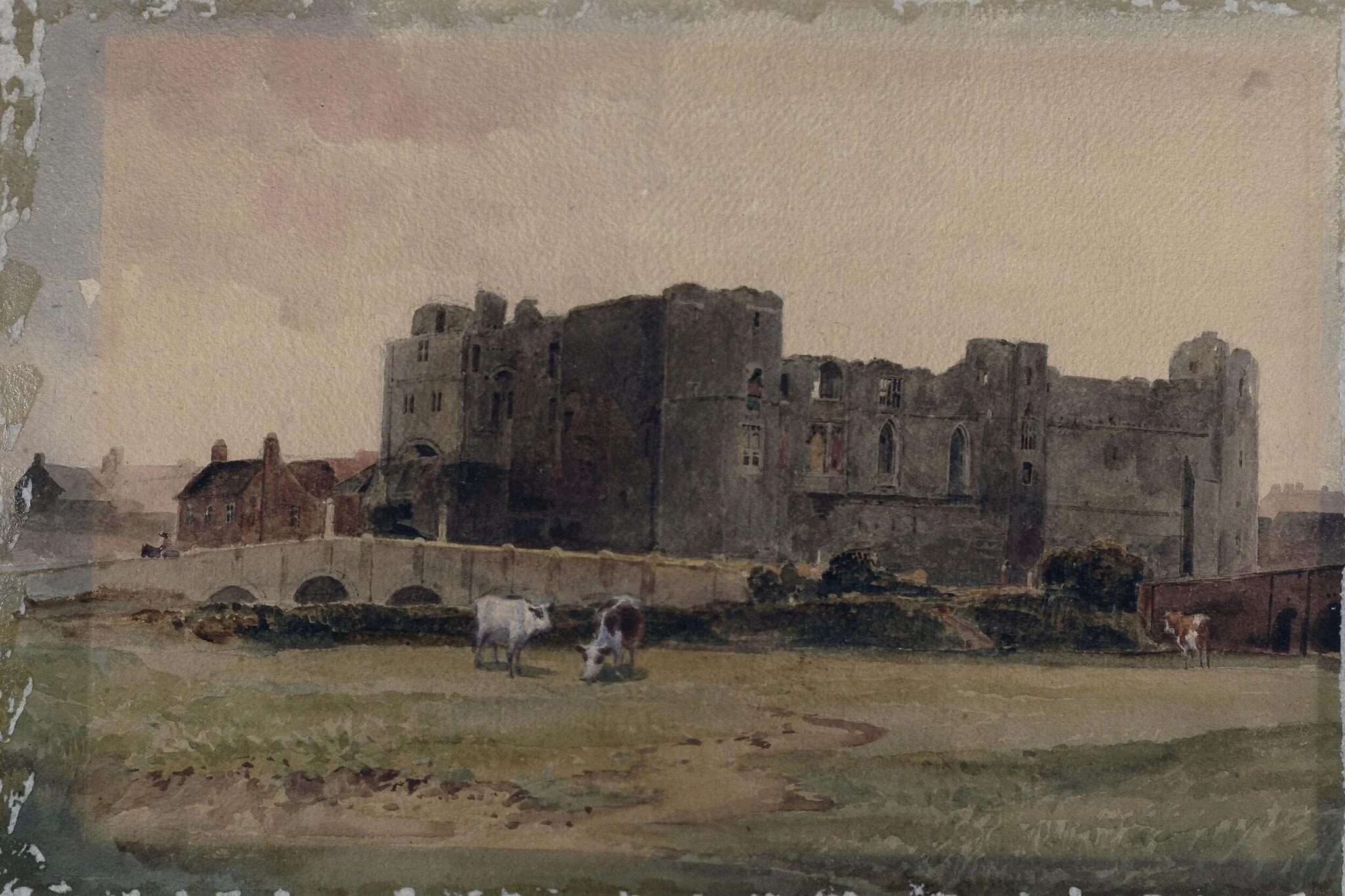 Newark Castle, Nottinghamshire, by Peter De Wint, watercolor, 1800