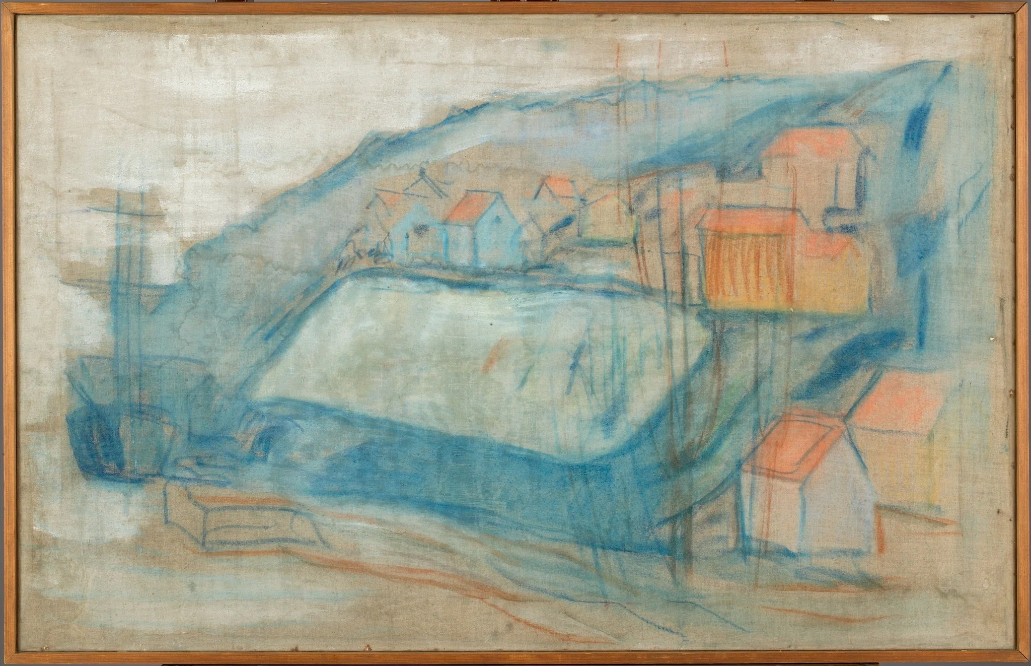 Village by the Sea, by Edvard Munch, tempera, 1909