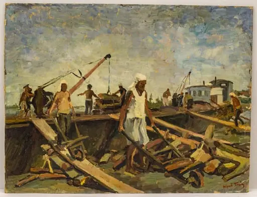 Muncitori în port