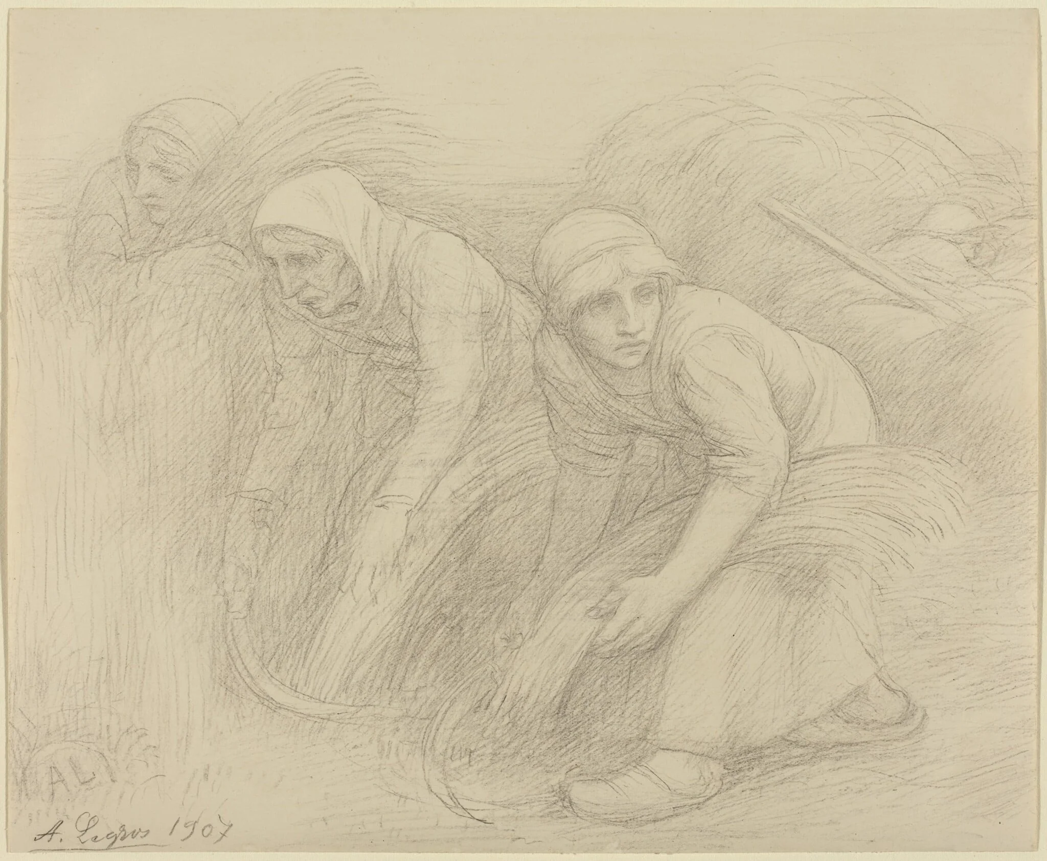 The Reapers, by Alphonse Legros, graphite, 1907