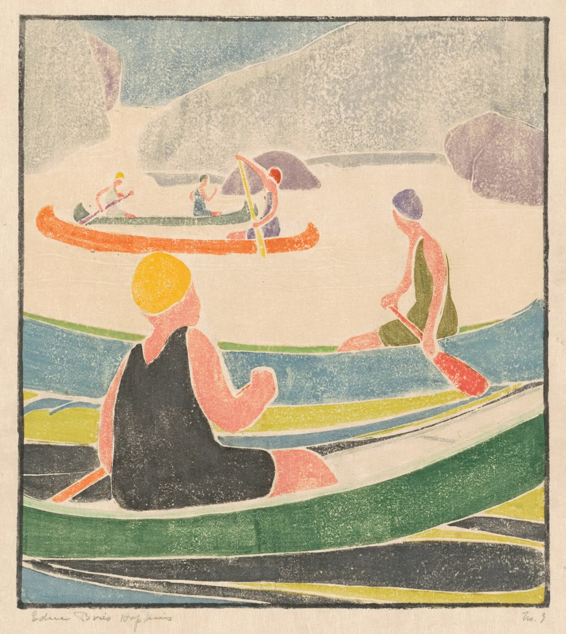 Canoes, by Edna Boies Hopkins, ink, 1917