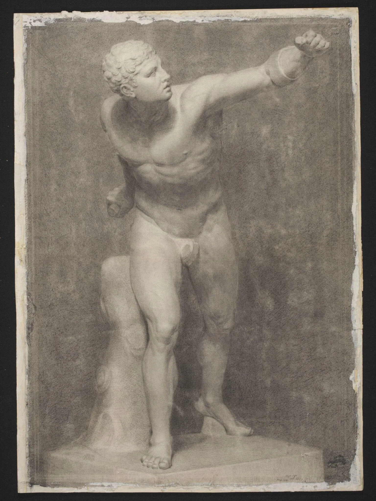 Study of a plaster cast of the Borghese Gladiator, by Maria Brooks, 1872