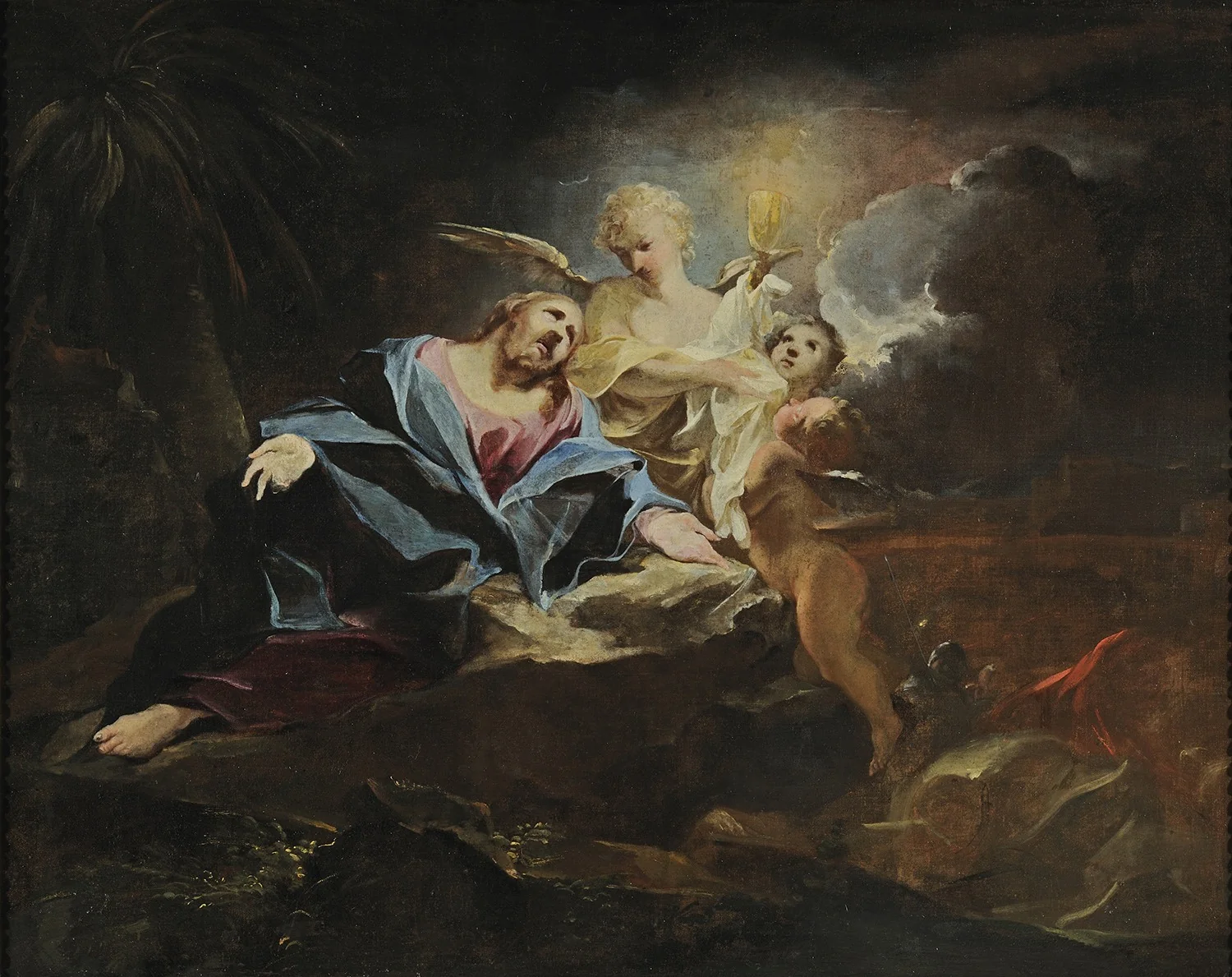 Le Christ au jardin des oliviers, by Louis Cretey, oil, 1691