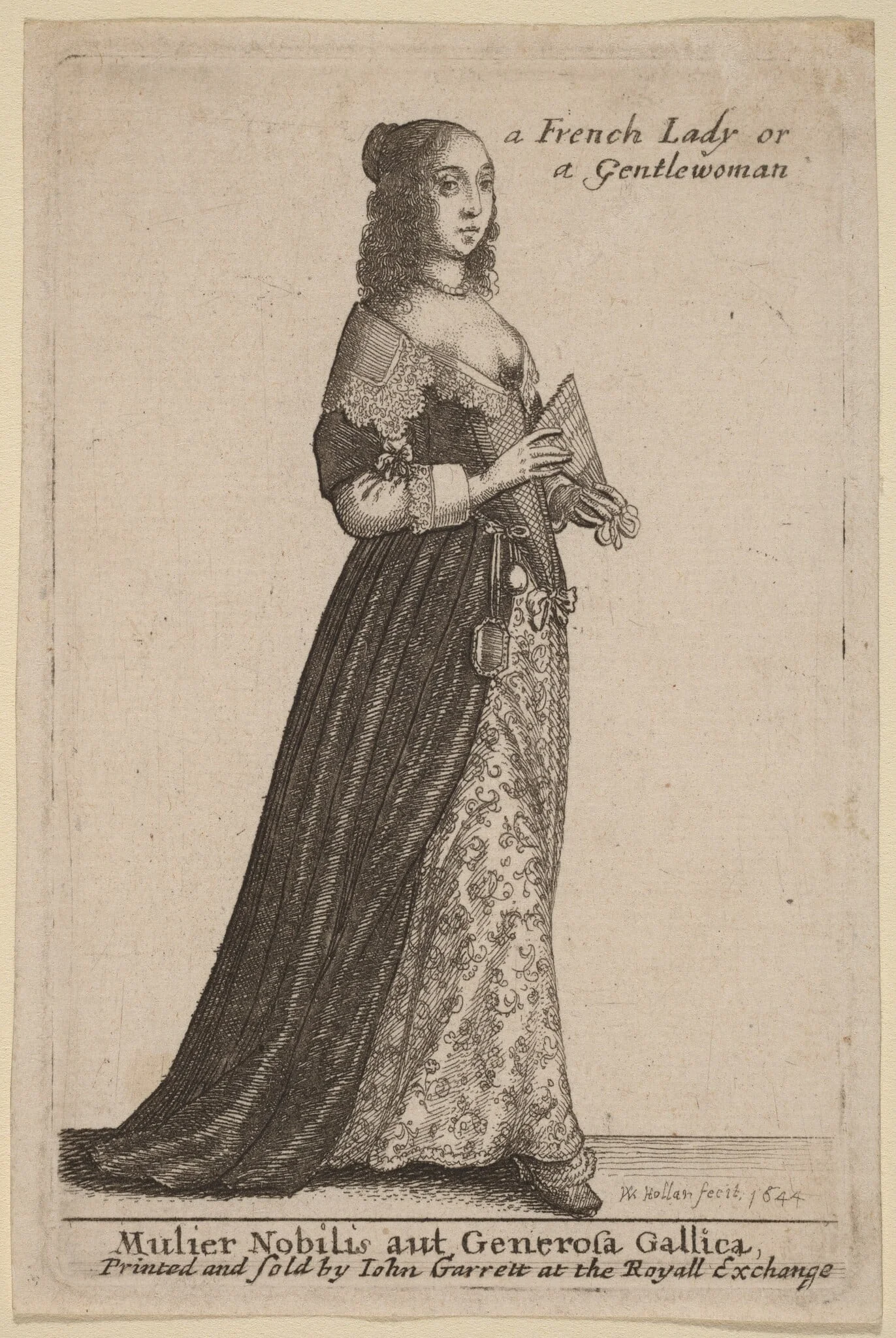 Mulier Nobilis aut Generosa Gallica, by Wenceslaus Hollar, ink, 1644