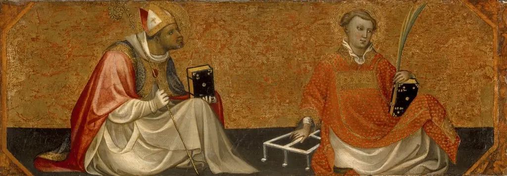 A Bishop Saint and Saint Lawrence