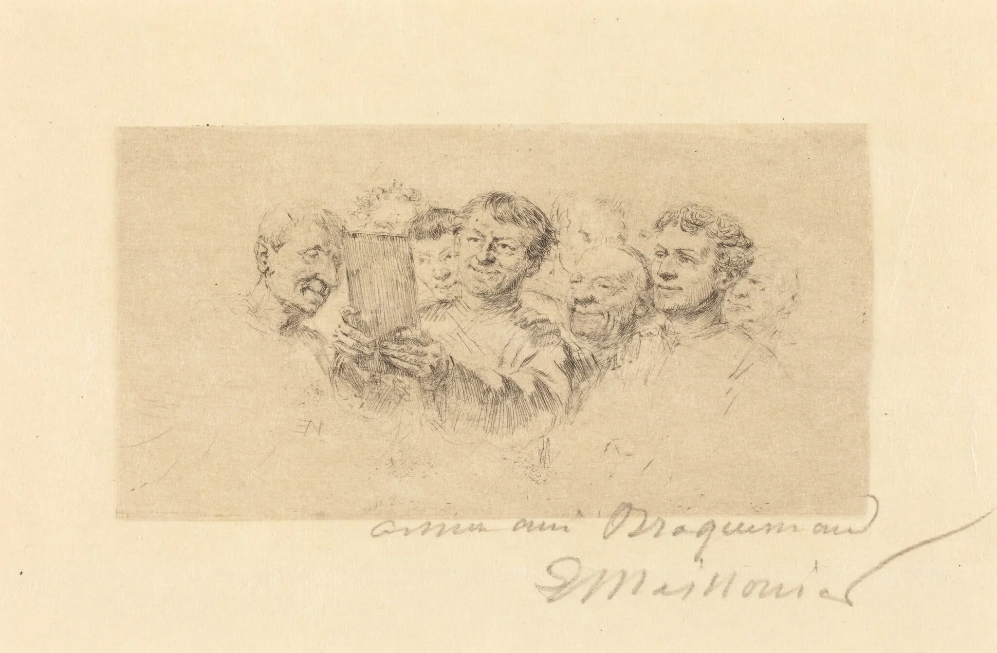 Les Amateurs, by Jean-Louis-Ernest Meissonier, ink, 1870