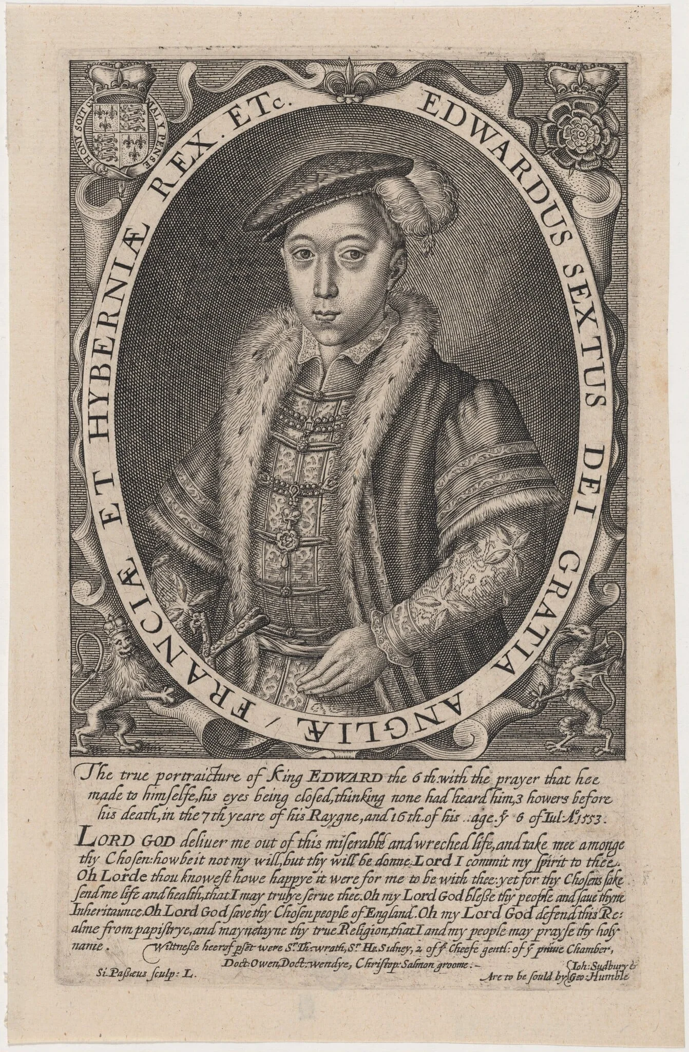 Edward VI of England, by Simon van de Passe, ink, 1621