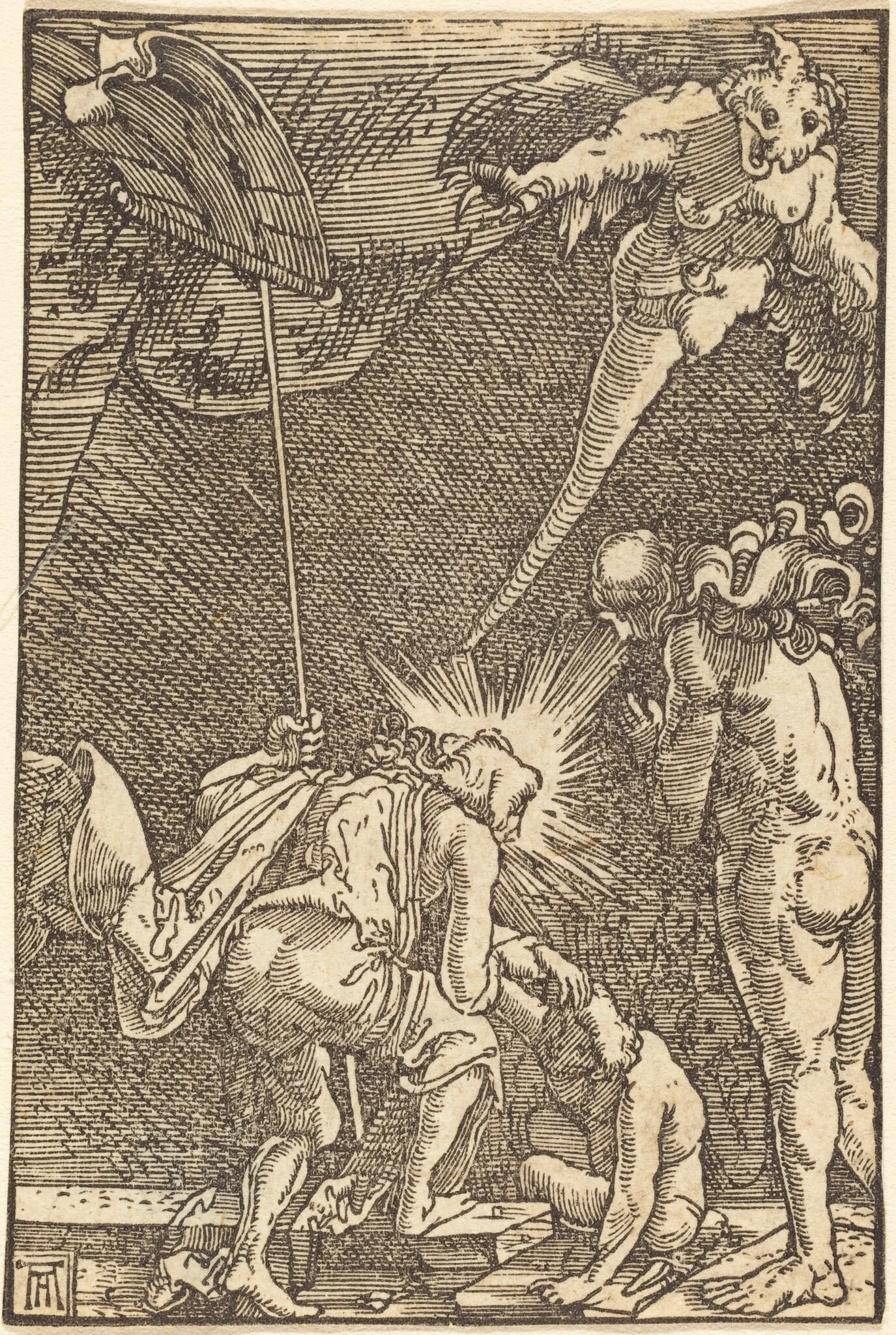 Christ Descending into Hell, by Albrecht Altdorfer, ink, 1513