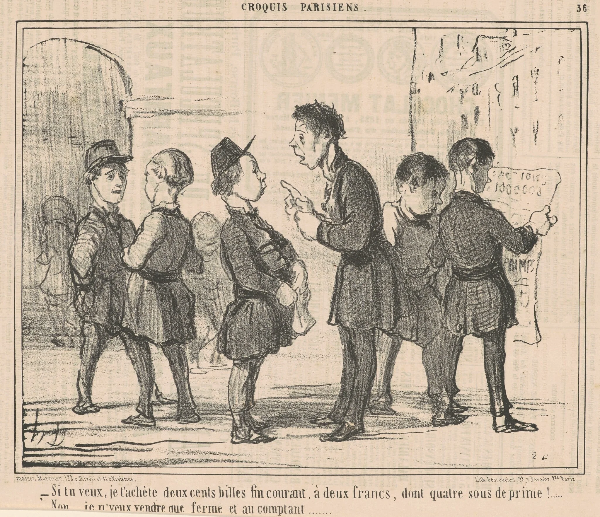 Si tu veux, je t'achète deux cents billes ..., by Honoré Daumier, ink, 1857