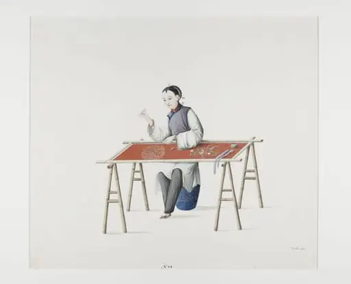Woman Embroidering
