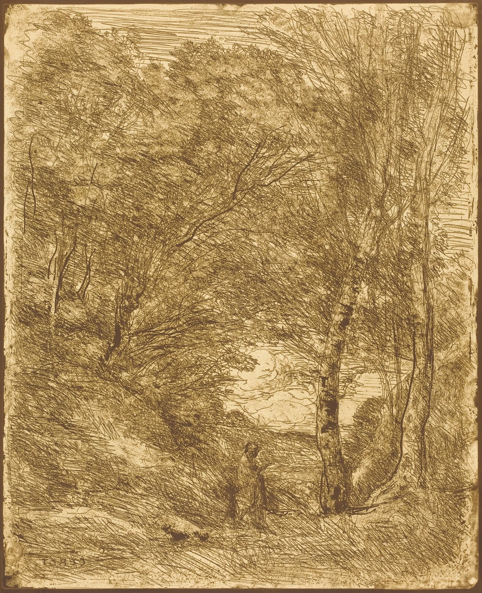The Gardens of Horace (Les Jardins d'Horace), by Jean Baptiste Camille Corot, 1855