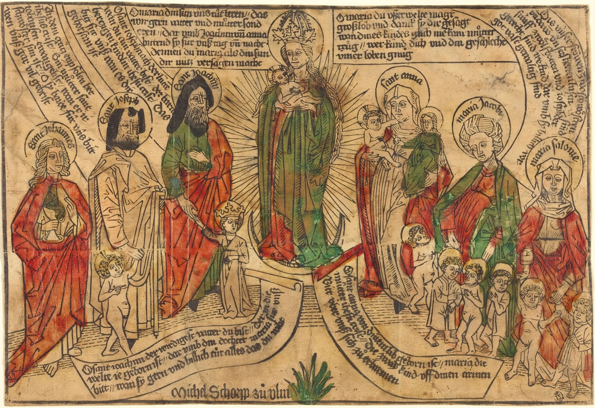 Holy Kinship, by German 15th Century, ink, 1495