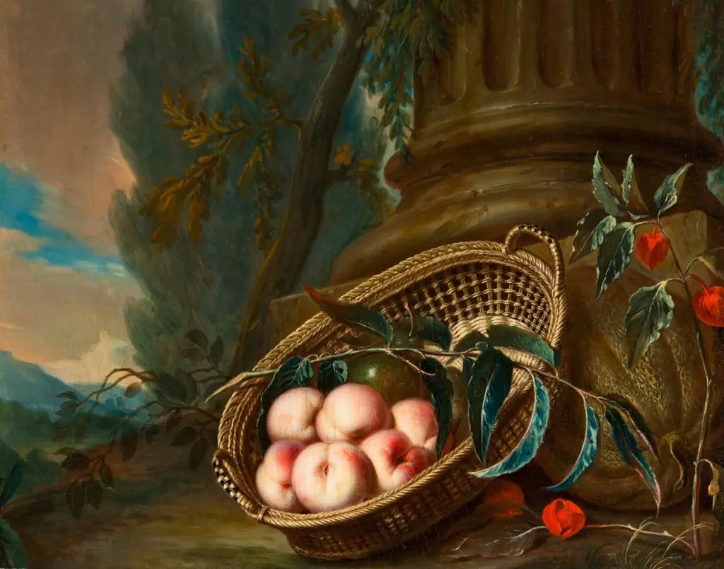 Still life with peaches