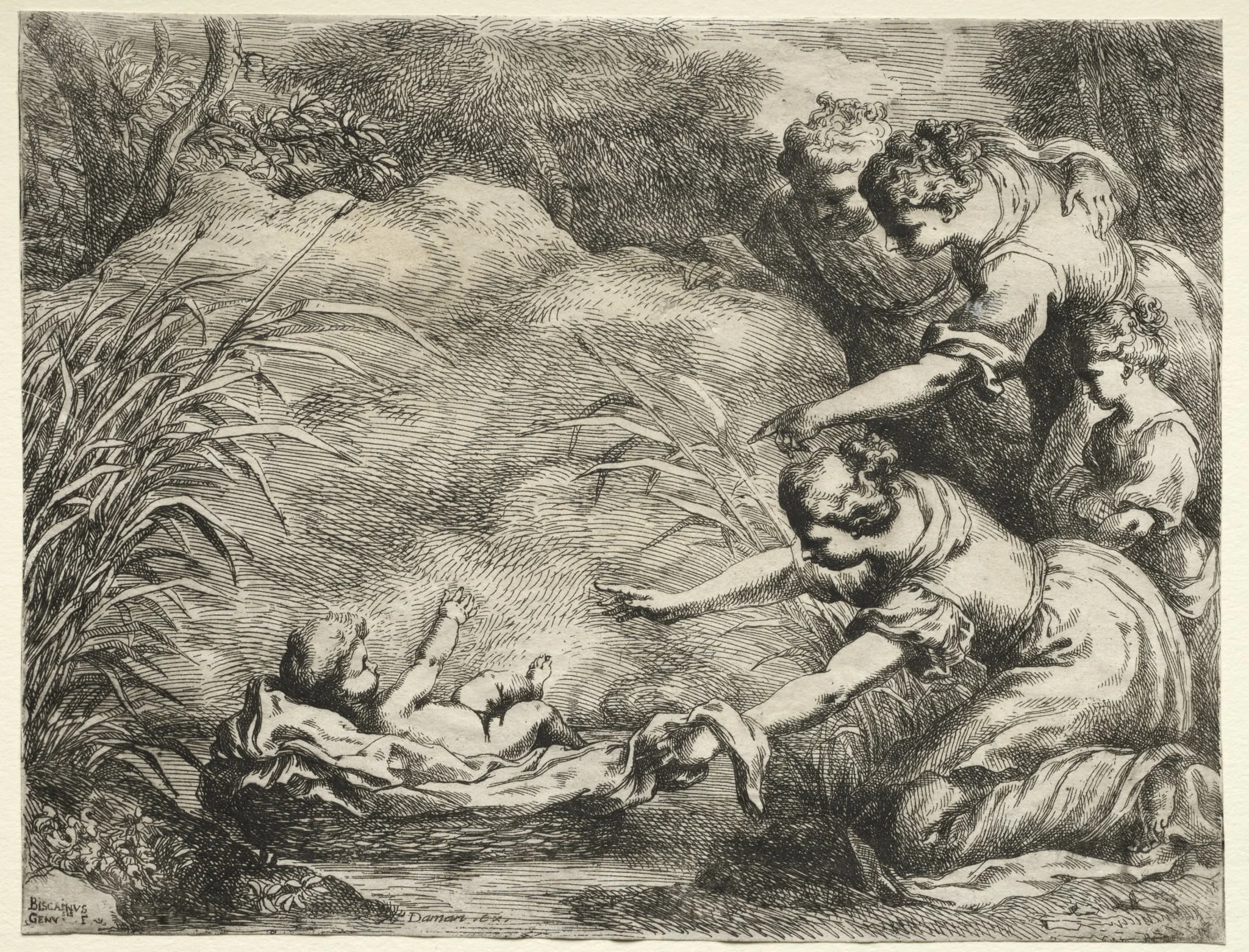Moses Saved from the Nile, by Bartolomeo Biscaino, 1654