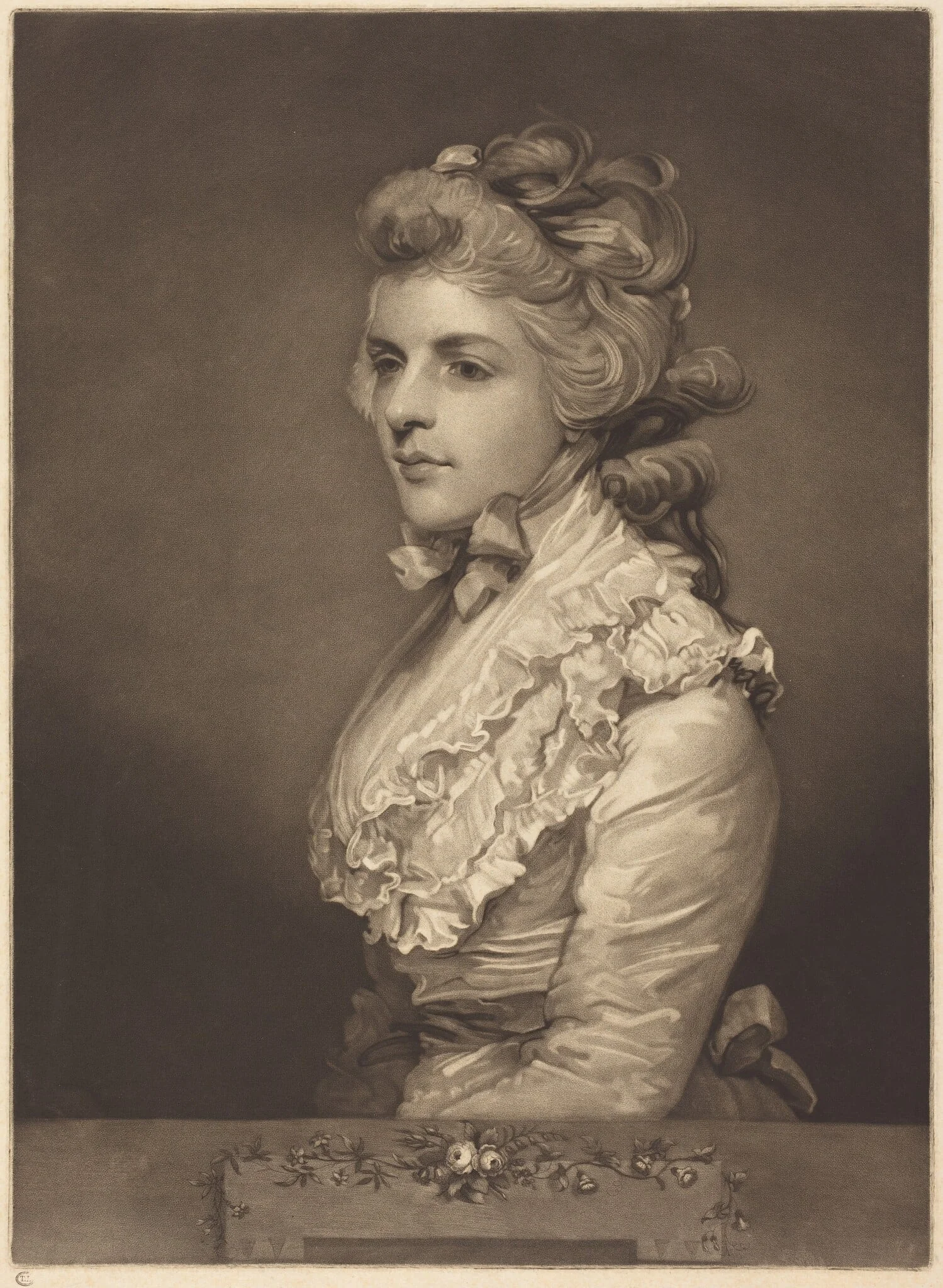 Miss Kemble in a White Dress, by John Jones, ink, 1784