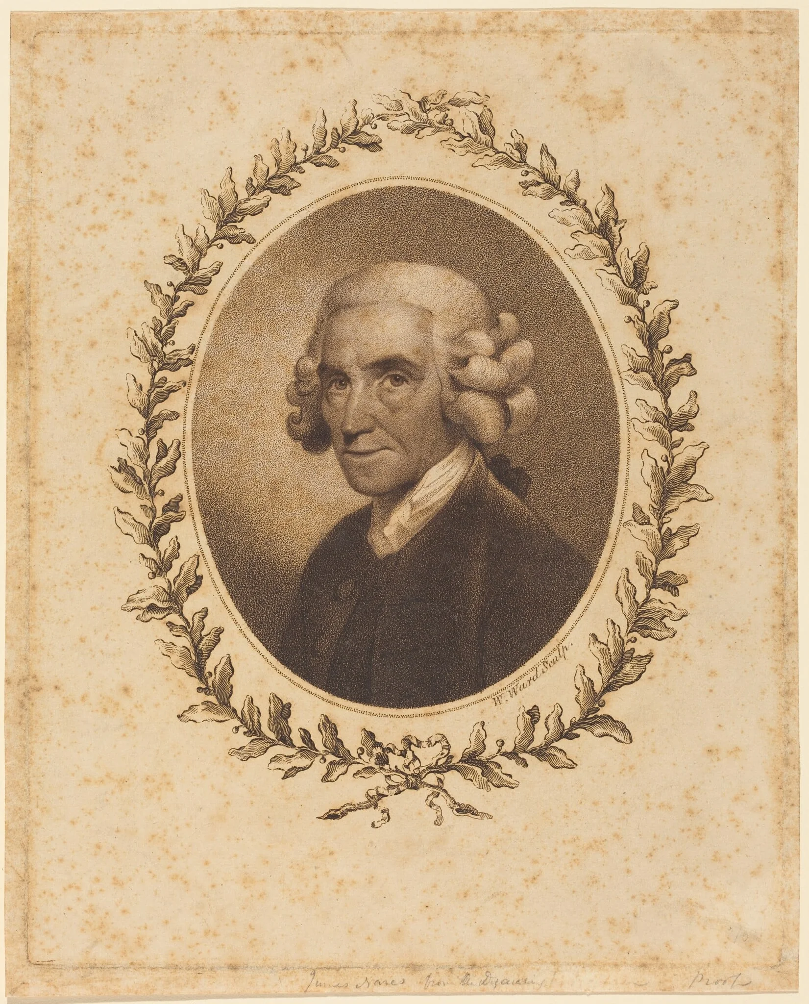 James Nares, by William Ward, ink, 1780