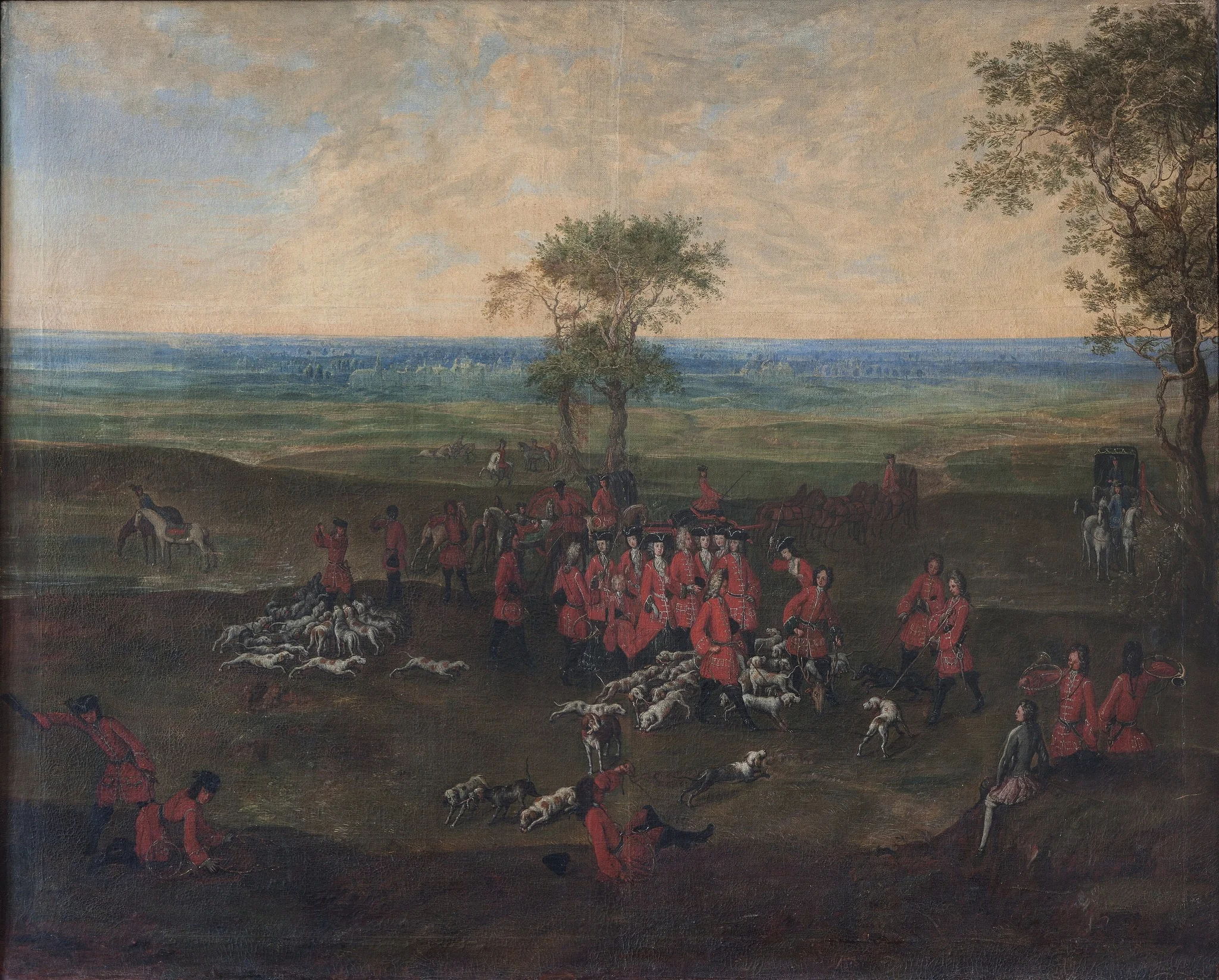 En jagt hvori prinsesserne deltager, tildels i mandlige dragter, by Unknown, oil