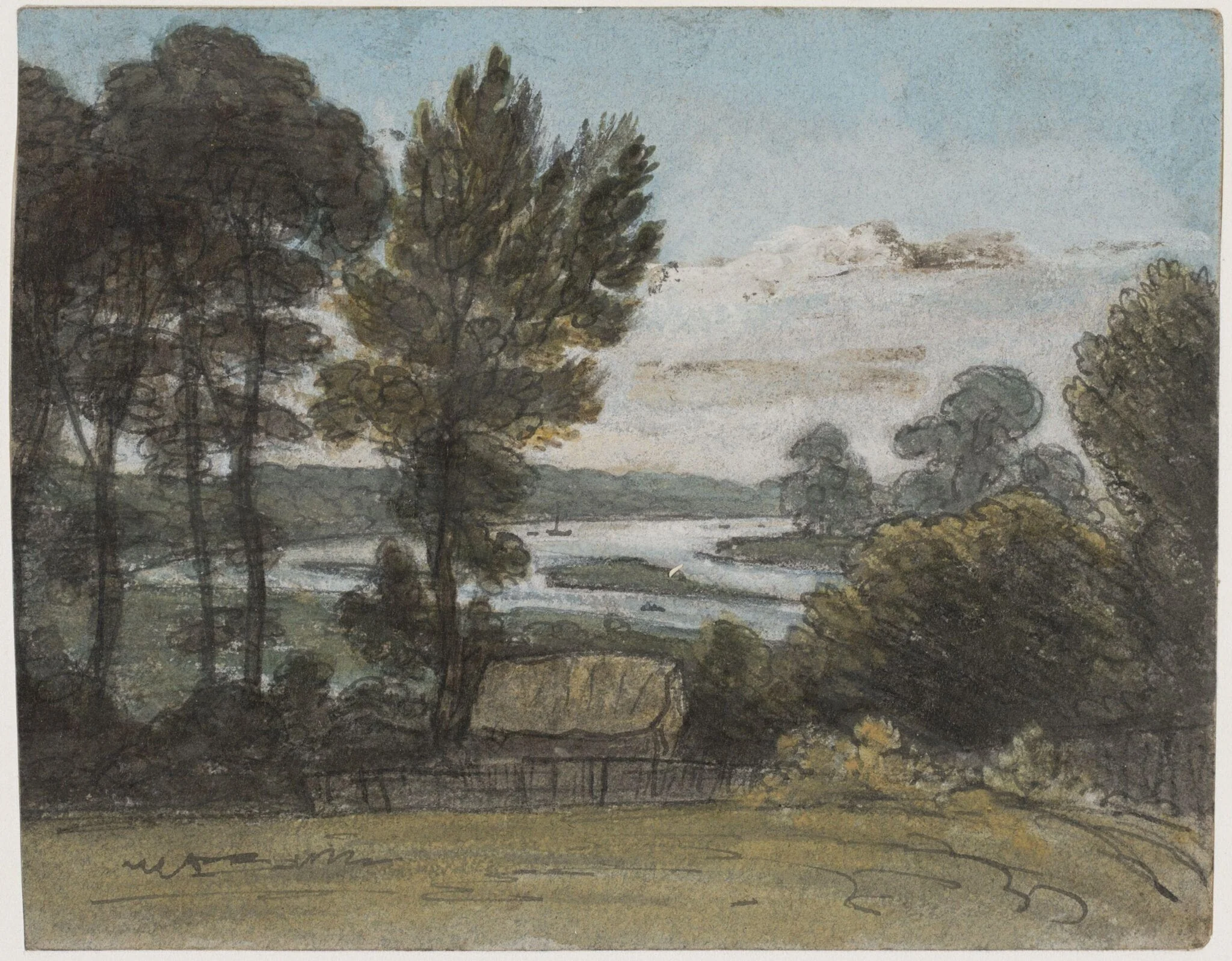 View of the Thames at Richmond, by William Crotch, watercolor, 22