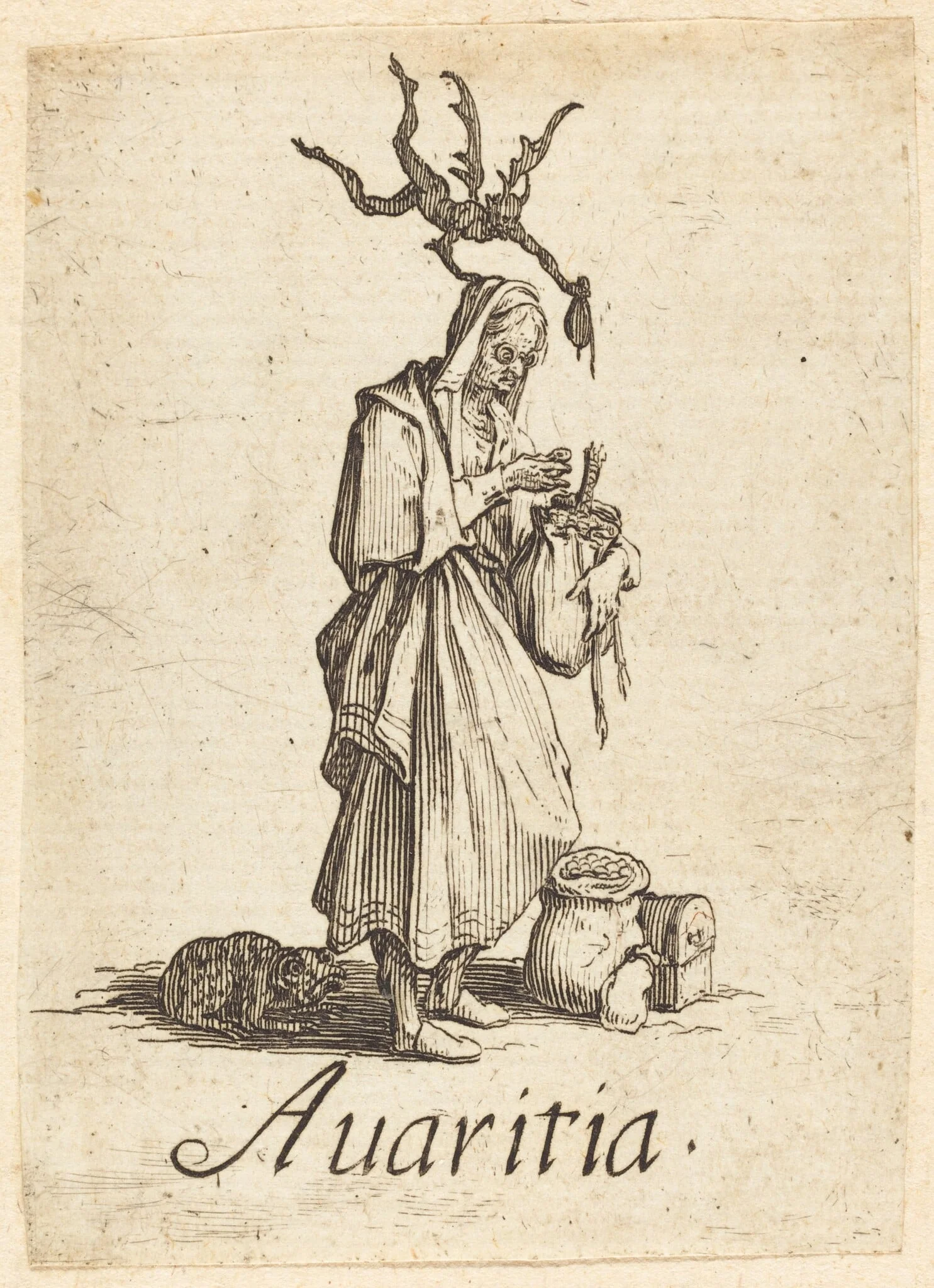 Greed, by Jacques Callot, ink, 1621