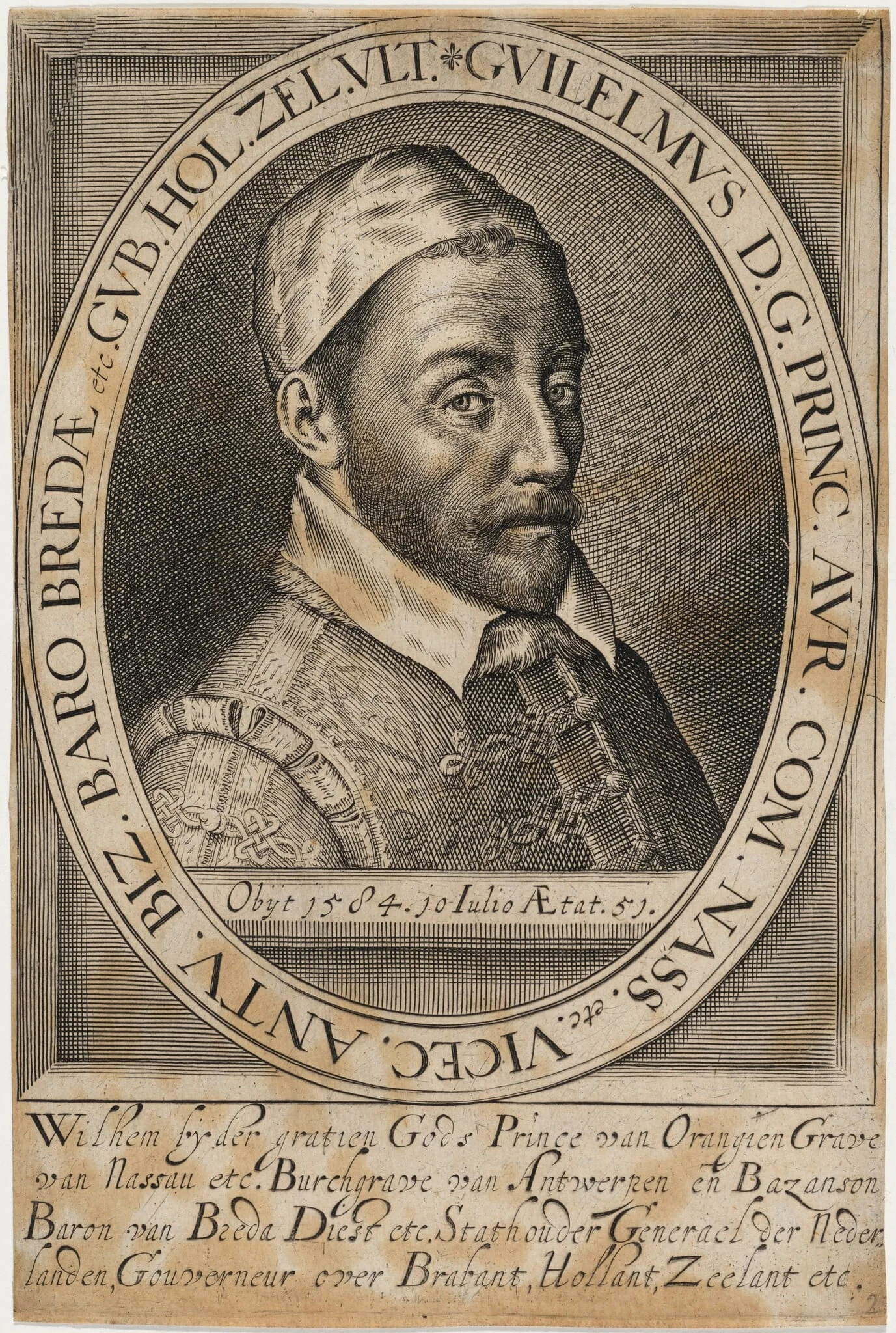 William I, Prince of Orange, by Unknown 19th Century, ink, 1850