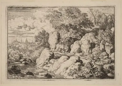 Two Horsemen on a Rocky Path