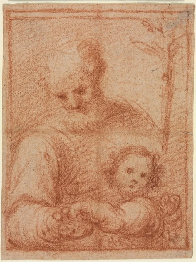 Joseph and Child (recto), by Unknown, 1550