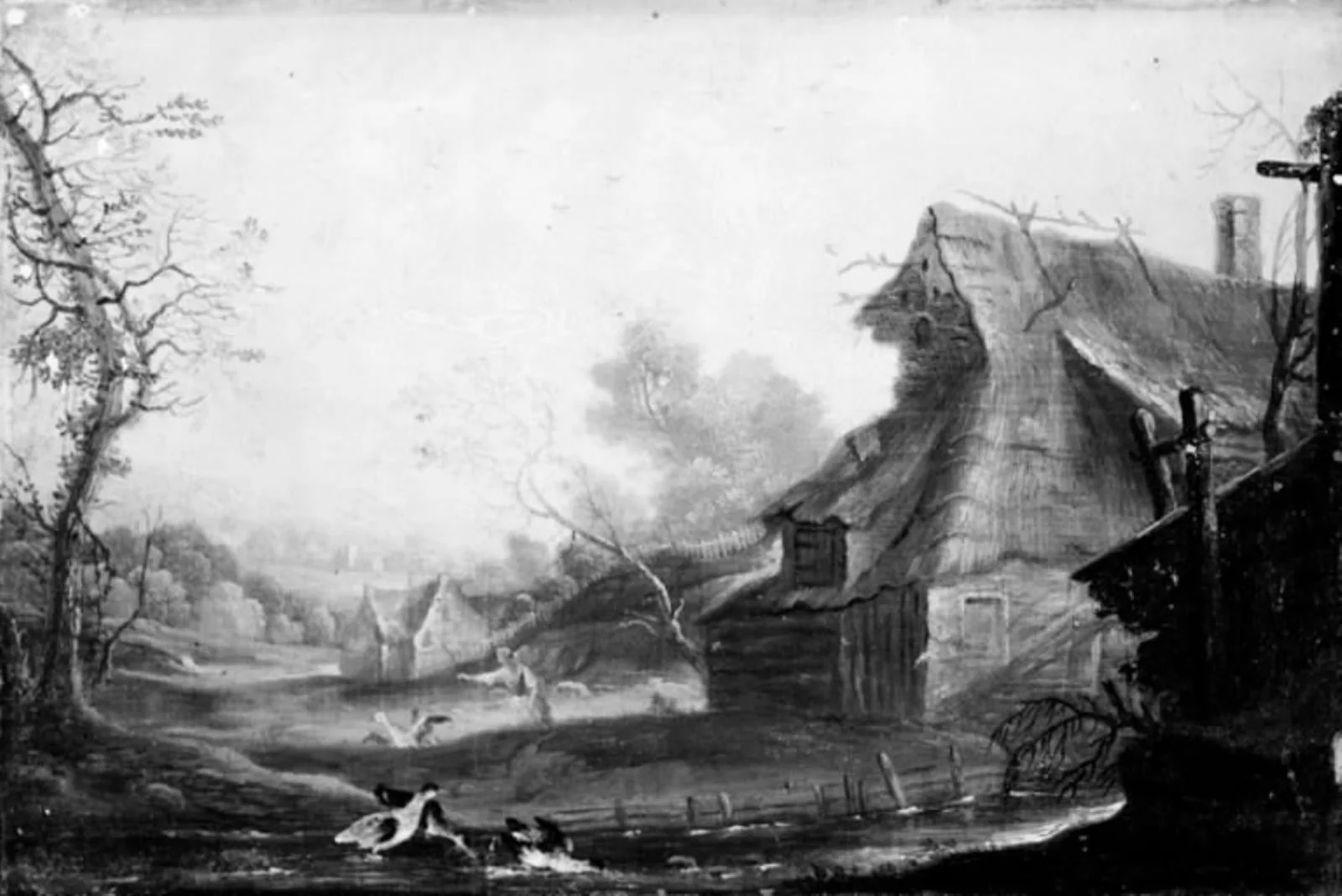 Pige der sælger gæs, by Unknown, 1860