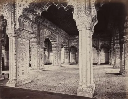 Delhi. The Emperor's Palace. Interior of Dewani in Private Hall