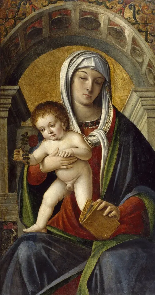 Triptych with Madonna and Child Enthroned Between the Archangel Michael and Saint Peter