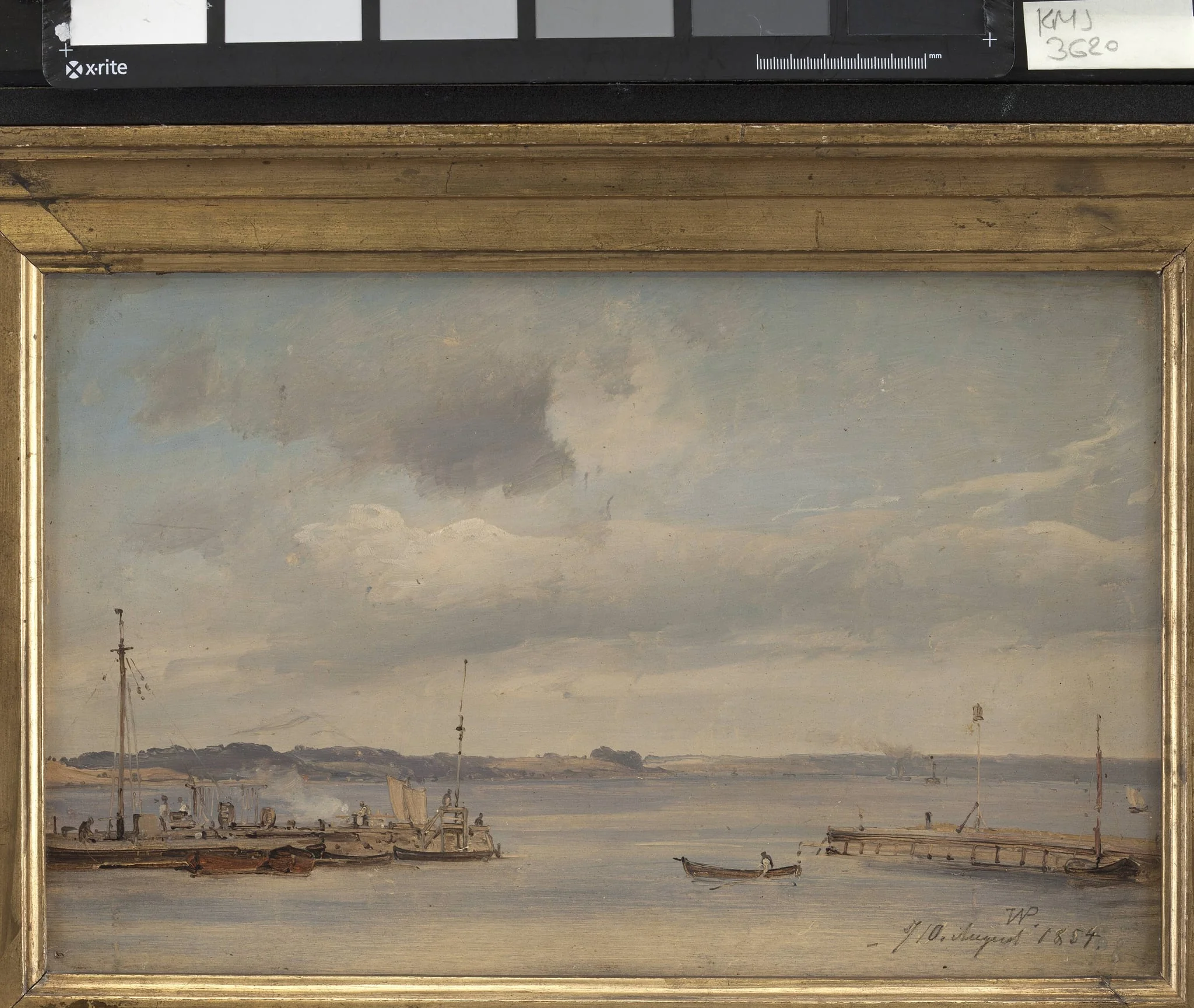 A Boat Harbour. Humlebæk, Zealand, by Unknown, 1854