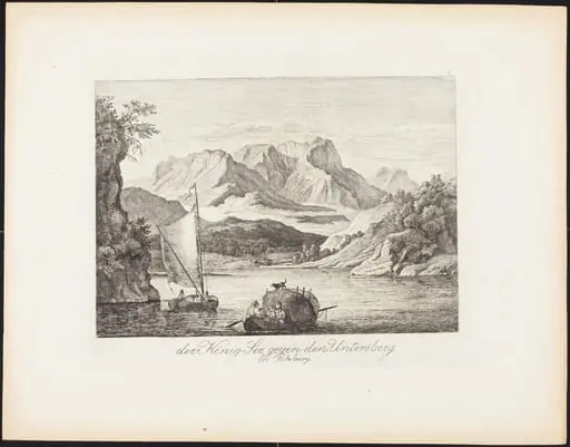 Der König-See gegen den Untersberg bei Salzburg (Königsee toward the Untersberg near Salzburg)
