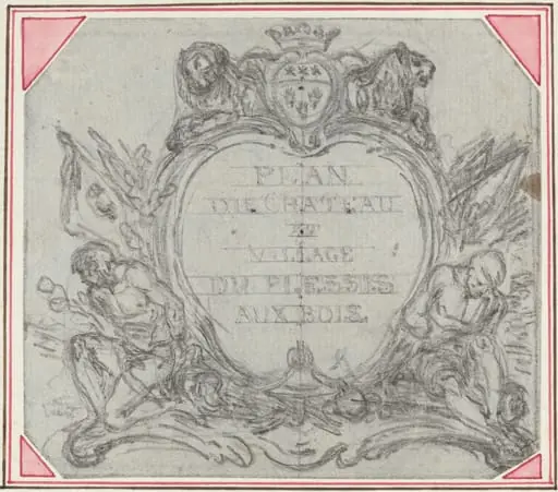 Title Cartouche for a Map of the Chateau and Village of Le Plessis aux Bois
