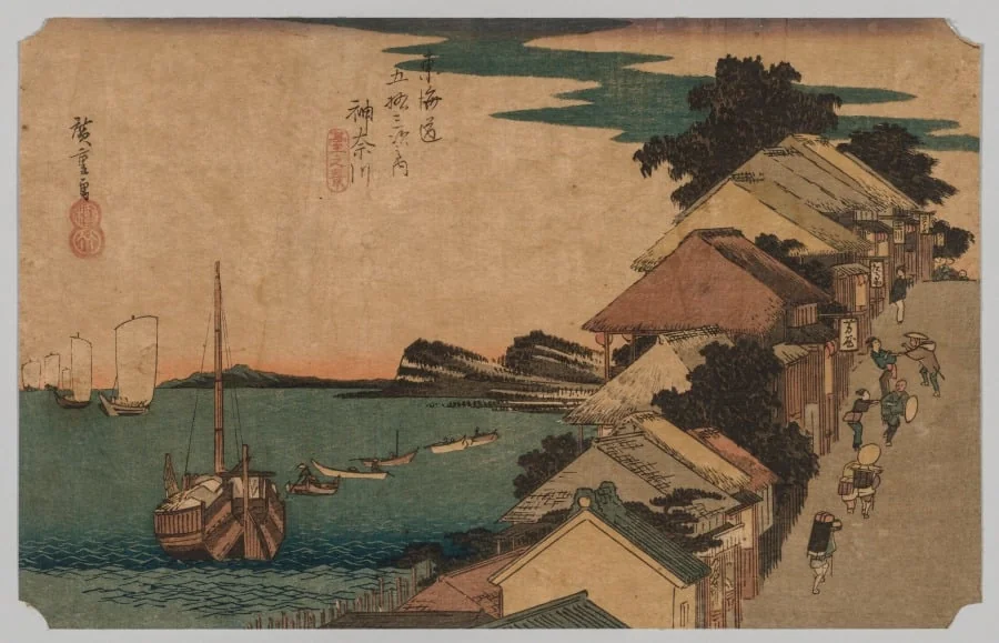 Kanagawa, Inland Sea: Top of the Street, by Utagawa Hiroshige, 1828