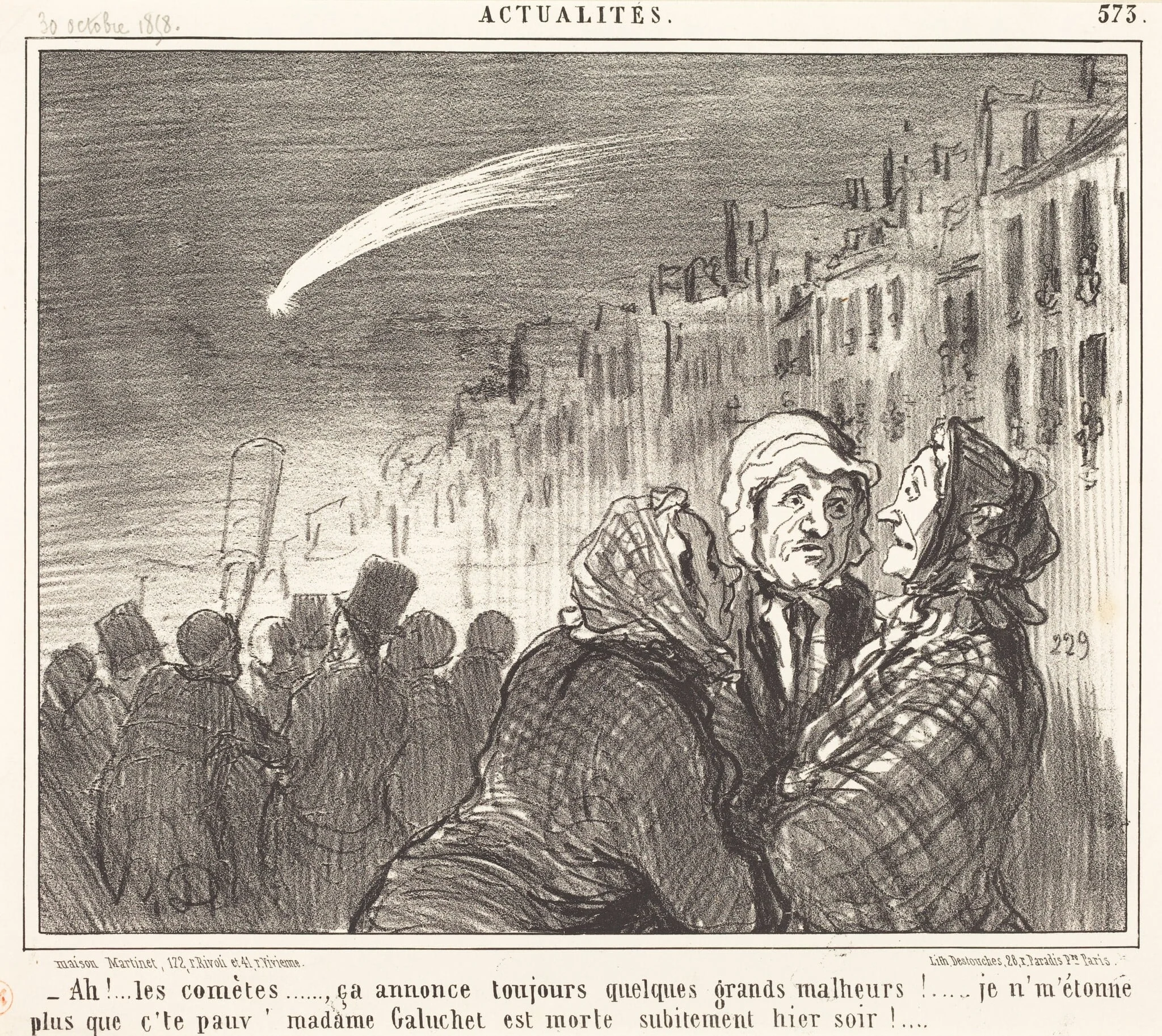 Ah!... les comètes..., by Honoré Daumier, ink, 1858
