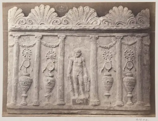 Bas-relief of Temple of Hercules in terra cotta