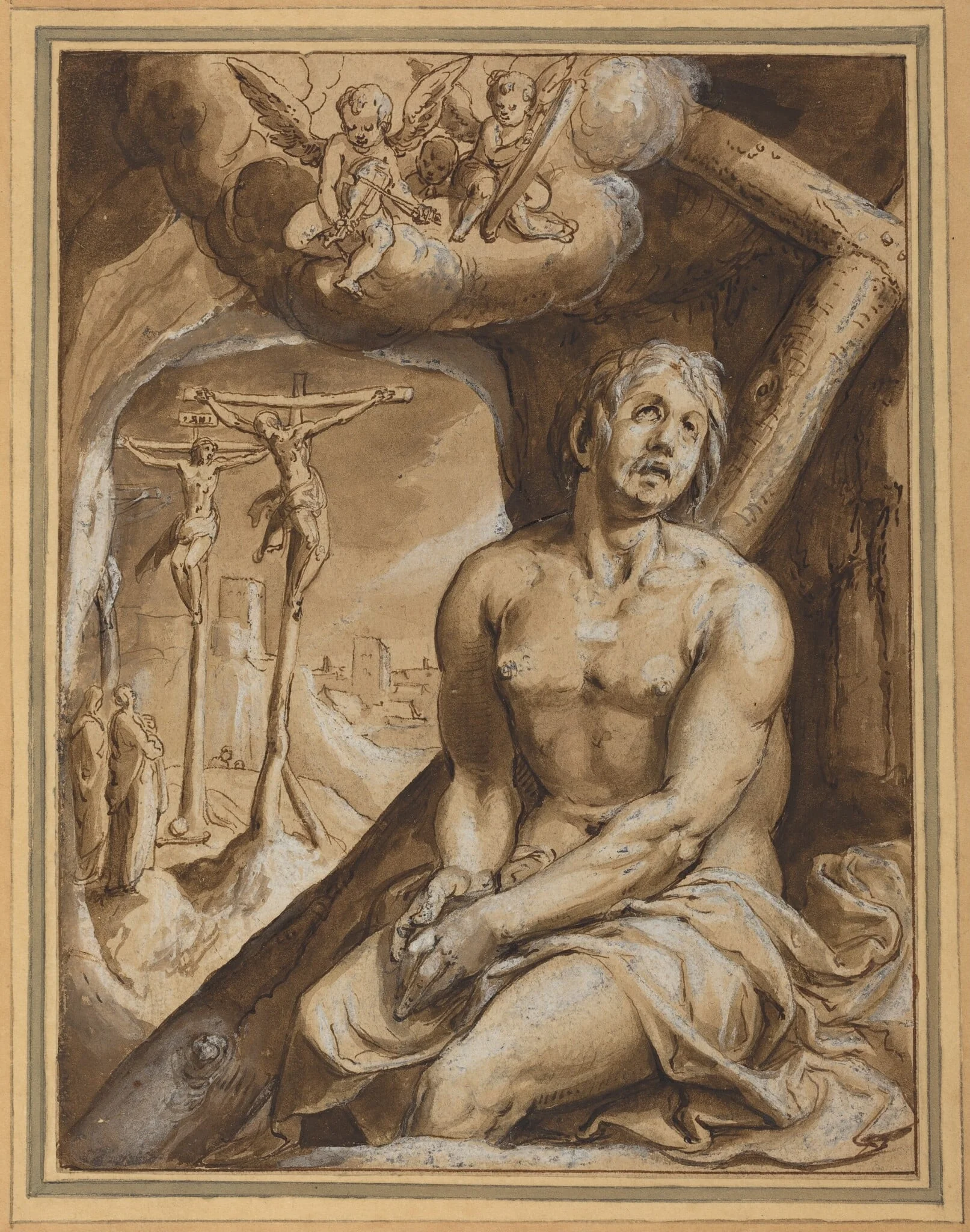 The Good Thief, by Karel van Mander I, ink, 1577