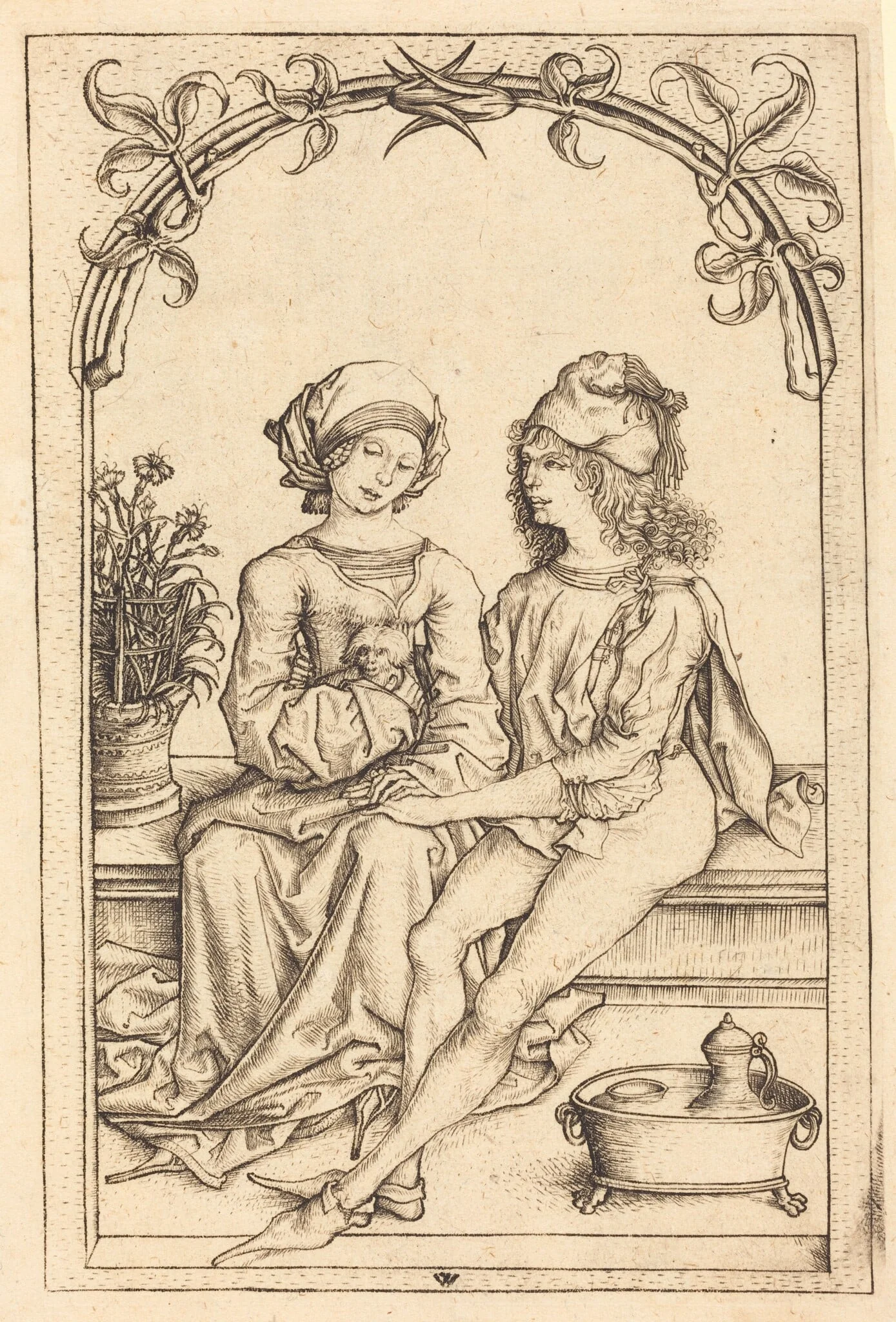 The Lovers, by Wenzel von Olmutz, ink, 1490