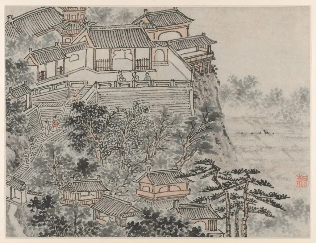 The Five Sages Terrace, from Twelve Views of Tiger Hill, Suzhou