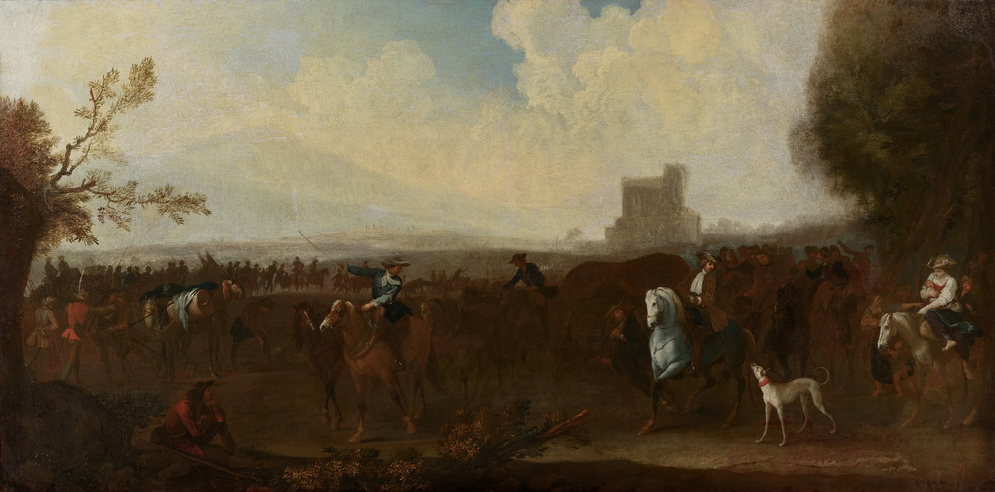 Campaign with horses and riders, by Georg Philipp Rugendas the Elder, oil, 1710