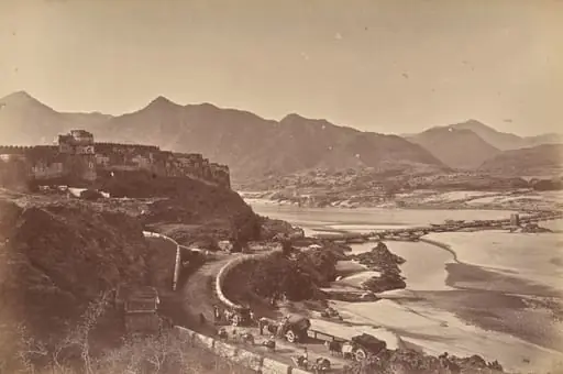 Fort Attock with Bridge of Boats and Khairabad