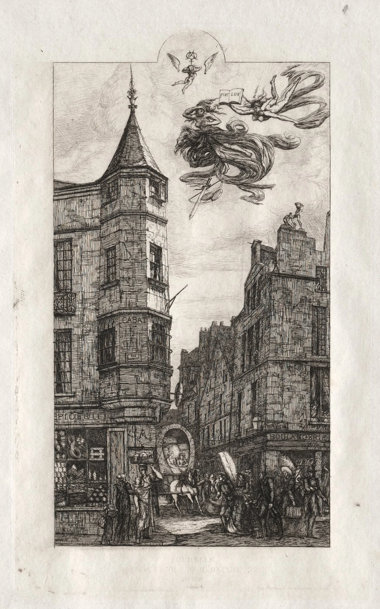 Etchings of Paris:  Tourelle, rue de l'Ecole de Médicine, by Charles Meryon, 1861