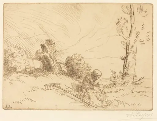 Peasant Woman Seated near a Hedge (Paysanne assise pres d'une haie)